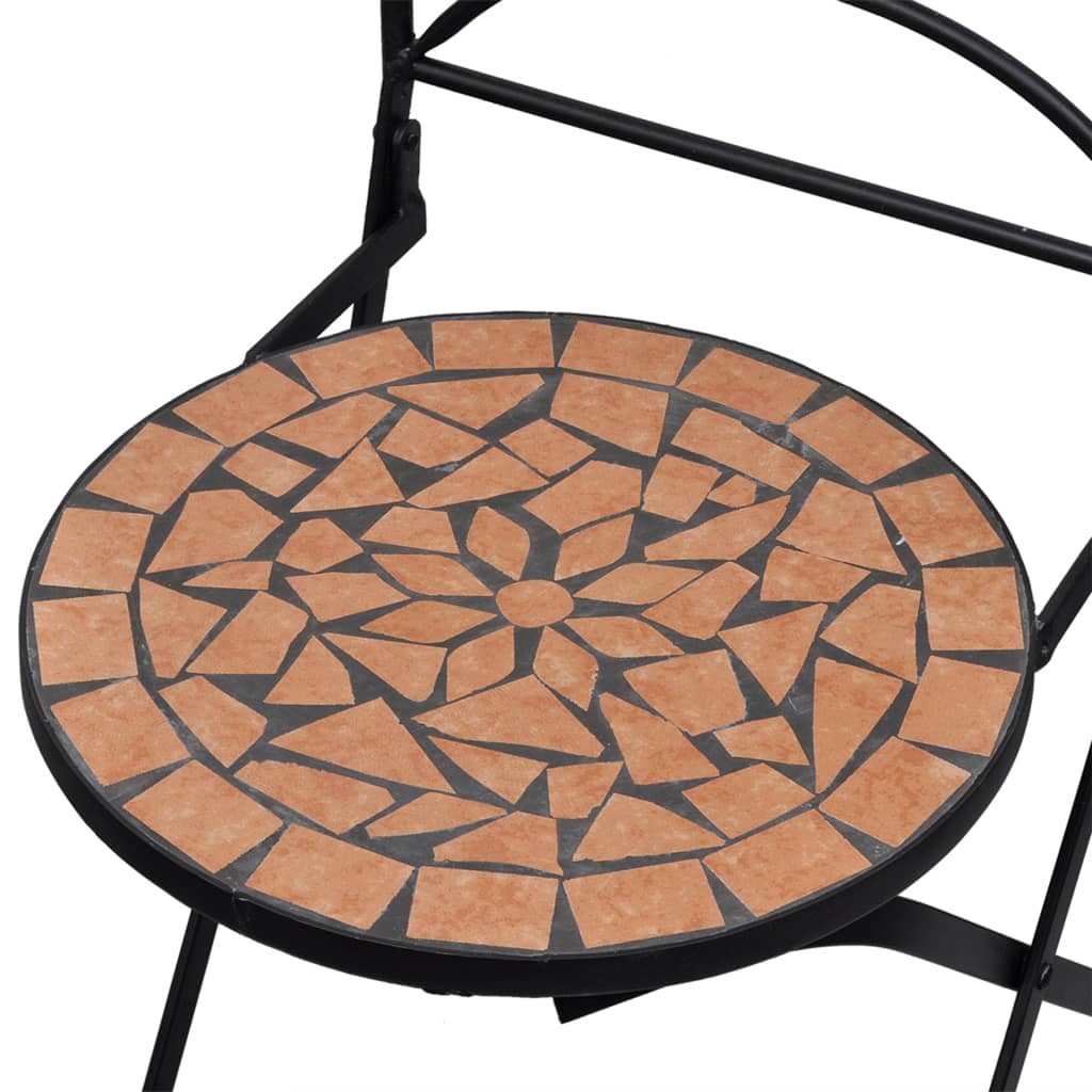 3 Piece Mosaic Bistro Set Ceramic Tile Terracotta (46705+41529)