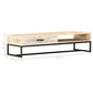 Coffee Table White 117x50x30 cm Solid Acacia Wood
