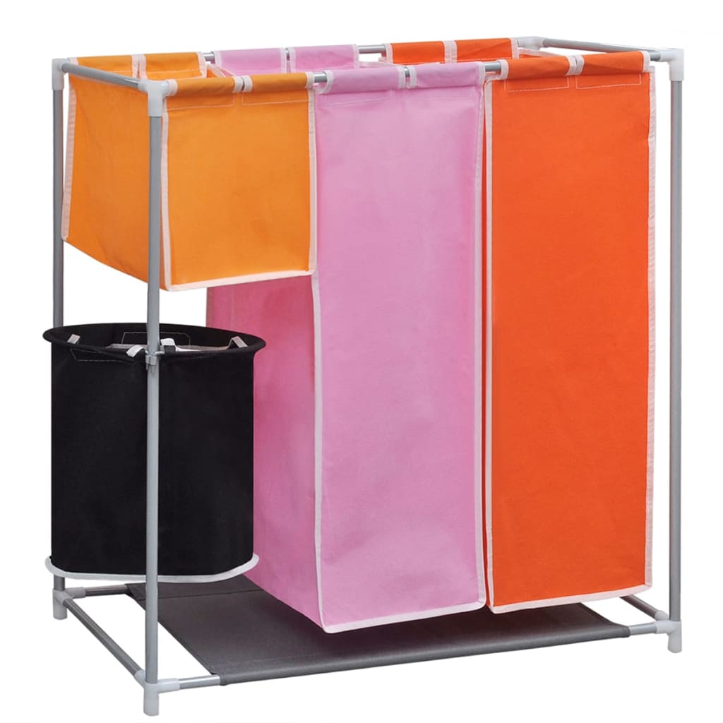 3Section Laundry Sorter Hampers 2 pcs with a Washing Bin
