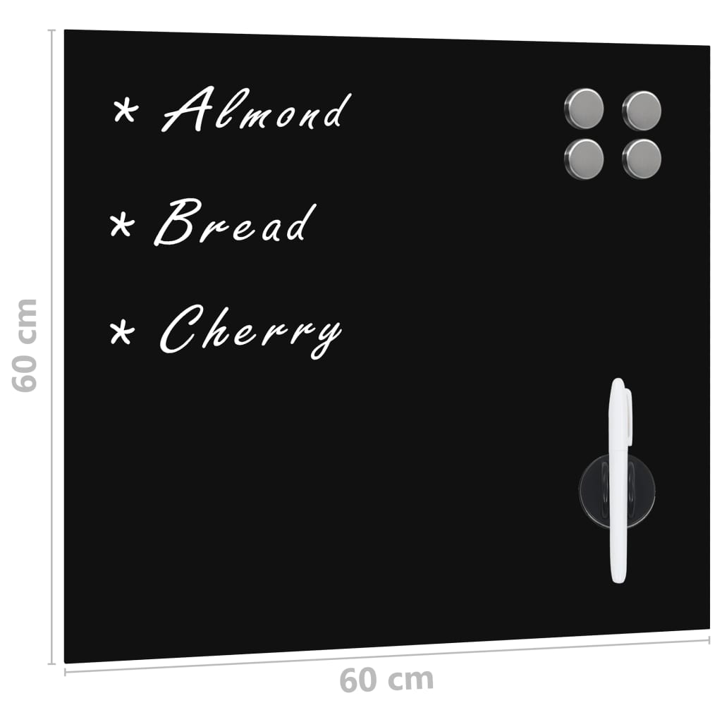 Wall Mounted Magnetic Board Glass 60x60 cm
