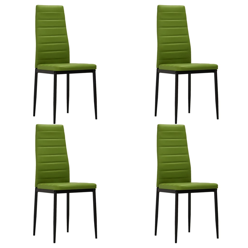 5 Piece Dining Set Faux Leather Lime Green (248298+282590)