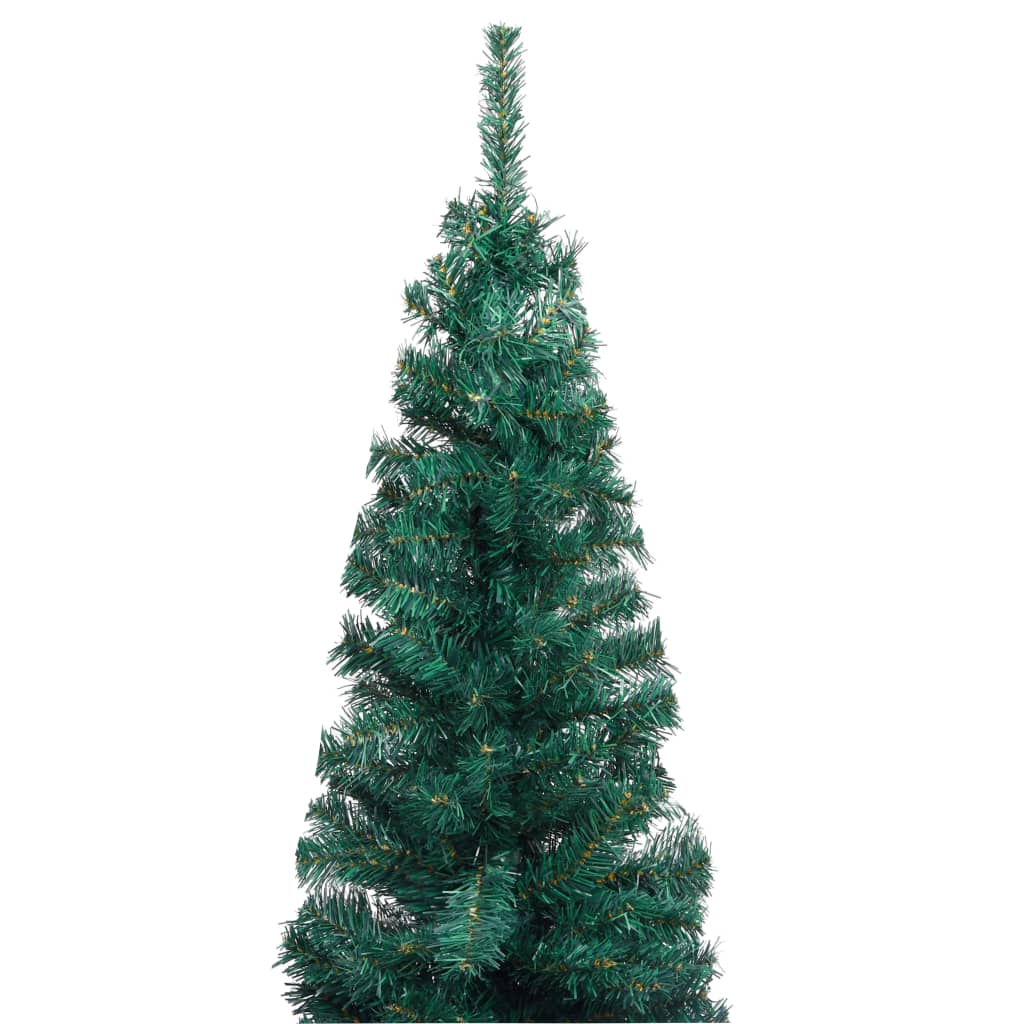 Slim Artificial Christmas Tree with Stand Green 240 cm PVC
