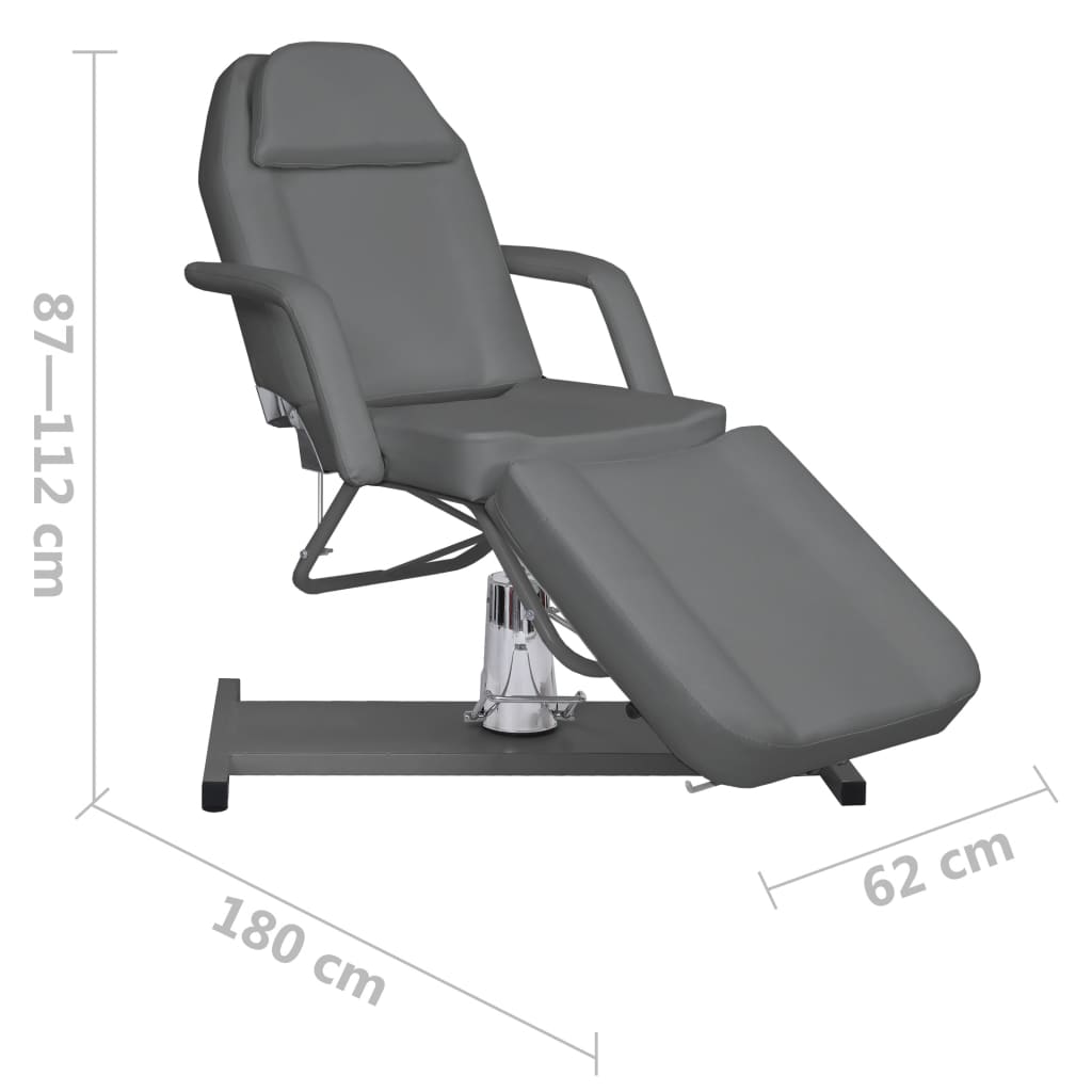Massage Table Grey 180x62x(87-112) cm