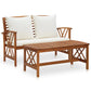 2 Piece Garden Lounge Set with Cushions Solid Acacia Wood