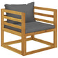 10 Piece Garden Lounge Set with Cushion Solid Acacia Wood (2x311852+311854+311856+311862)