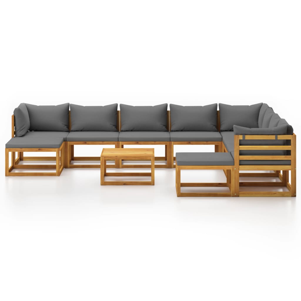 11 Piece Garden Lounge Set with Cushion Solid Acacia Wood (311854+3x311856+311862+311864)