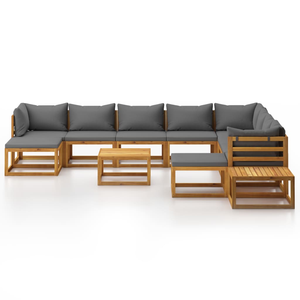 12 Piece Garden Lounge Set with Cushion Solid Acacia Wood (2x311854+3x311856)