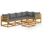 6 Piece Garden Lounge Set with Cushions Solid Acacia Wood (311852+311856+311858)