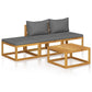 4 Piece Garden Lounge Set with Cushion Solid Acacia Wood (311854+311862)