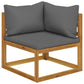 8 Piece Garden Lounge Set with Cushion Solid Acacia Wood (311854+2x311856+311862)