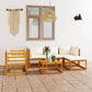 6 Piece Garden Lounge Set with Cushion Cream Solid Acacia Wood  (311853+311855+311868)