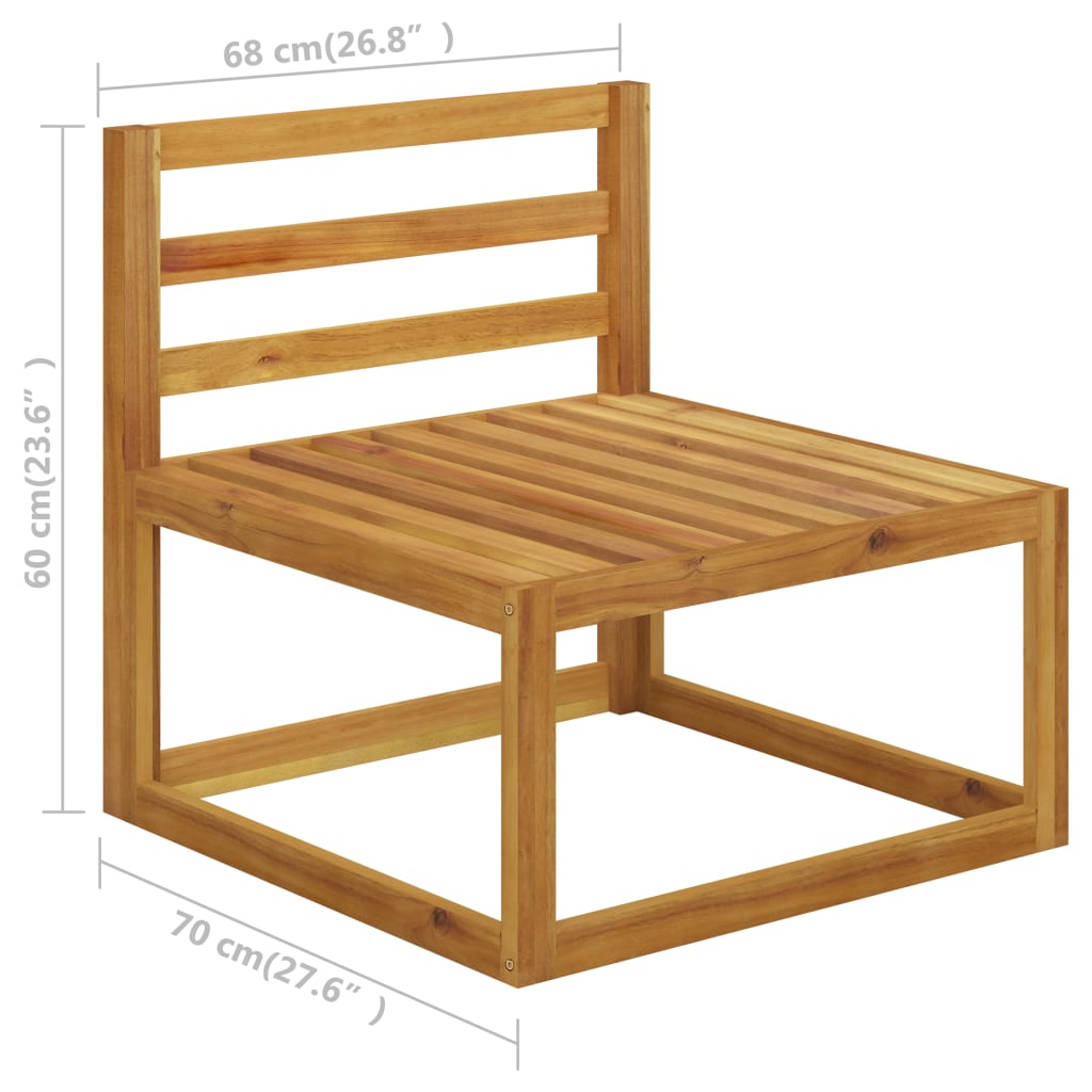 6 Piece Garden Lounge Set with Cushion Cream Solid Acacia Wood  (2x311853+311859)