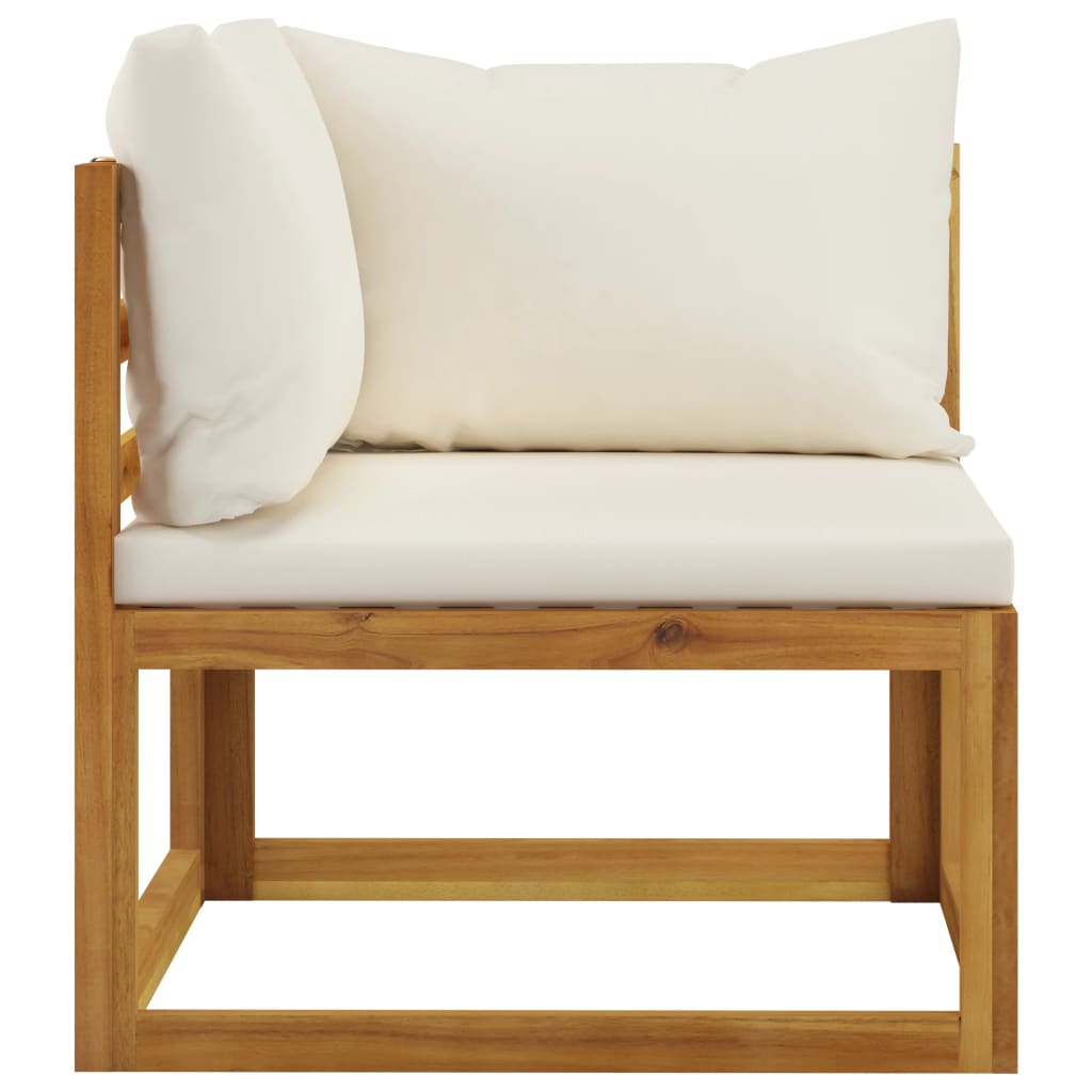 9 Piece Garden Lounge Set with Cushion Cream Solid Acacia Wood  (4x311857+311866)