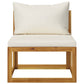 9 Piece Garden Lounge Set with Cushion Cream Solid Acacia Wood  (4x311857+311866)