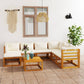 8 Piece Garden Lounge Set with Cushion Cream Solid Acacia Wood  (311853+311855+311857+311863)