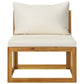 10 Piece Garden Lounge Set with Cushion Cream Solid Acacia Wood  (2x311853+311855+311857+311863)