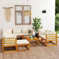 10 Piece Garden Lounge Set with Cushion Cream Solid Acacia Wood  (2x311853+311855+311857+311863)