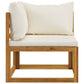 6 Piece Garden Lounge Set with Cushion Cream Solid Acacia Wood (311853+311857+311859)