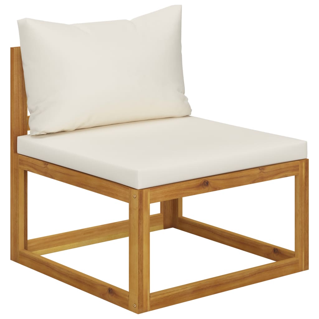 4 Piece Garden Lounge Set with Cushion Cream Solid Acacia Wood  (311855+311863)