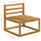 8 Piece Garden Lounge Set with Cushion Cream Solid Acacia Wood  (311855+2x311857+311863)