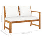 4 Piece Garden Lounge Set with Cushion Cream Solid Acacia Wood (311834+311838)