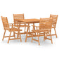 5 Piece Garden Dining Set Solid Acacia Wood (312405+2x46312)