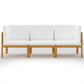 3-Seater Garden Sofa with Cushion Solid Acacia Wood (312424+312429)