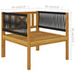 5 Piece Garden Lounge Set with Cushions Cream Solid Acacia Wood (312424+312431+2x312432)