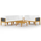 6 Piece Garden Lounge Set with Cushions Cream Solid Acacia Wood (2x312424+312427)
