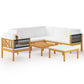 8 Piece Garden Lounge Set with Cushions Cream Solid Acacia Wood (312424+312425+312426+312432)