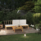 4 Piece Garden Lounge Set with Cushions Cream Solid Acacia Wood (312425+312429)