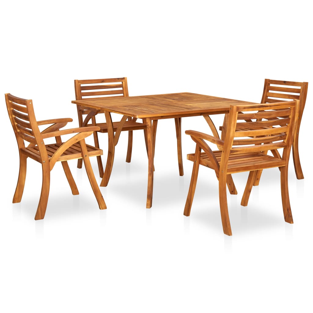 5 Piece Garden Dining Set Solid Acacia Wood (310622+2x310629)