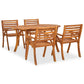 5 Piece Garden Dining Set Solid Acacia Wood (310623+2x310629)