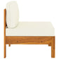 4-Seater Garden Sofa with Cream White Cushions Solid Acacia Wood (310638+310640+310642)