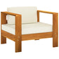 4 Piece Garden Lounge Set with Cream White Cushions Acacia Wood (310633+2x310631+310632)