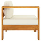 6 Piece Garden Lounge Set with Cream White Cushions Acacia Wood (310636+310638+310640+310642)