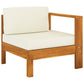 8 Piece Garden Lounge Set with Cream White Cushions Acacia Wood (310636+2x310638+310640+310642)