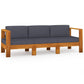 3-Seater Garden Sofa with Dark Grey Cushions Acacia Wood (310641+310643++310647)