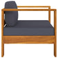 4 Piece Garden Lounge Set with Dark Grey Cushions Acacia Wood (310633+2x310634+310635)