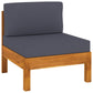 6 Piece Garden Lounge Set with Dark Grey Cushions Acacia Wood (310637+310639+310641+310643)