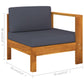 6 Piece Garden Lounge Set with Dark Grey Cushions Acacia Wood (310637+310639+310641+310643)