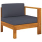 8 Piece Garden Lounge Set with Dark Grey Cushions Acacia Wood (310637+2x310639+310641+310643)
