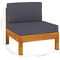 9 Piece Garden Lounge Set with Dark Grey Cushions Acacia Wood (310637+2x310639+310641+310643+310647)