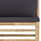 4 Piece Garden Lounge Set with Dark Grey Cushions Bamboo (313150+313153)