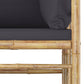 11 Piece Garden Lounge Set with Dark Grey Cushions Bamboo (313150+3x313151+313154+313155)
