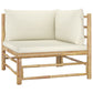 6 Piece Garden Lounge Set with Cream White Cushions Bamboo (313142+313143+313145)