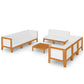 9 Piece Garden Lounge Set with Cushions Solid Acacia Wood (312146+3x312148+4x312150)