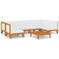 7 Piece Garden Lounge Set with Cushions Solid Acacia Wood (312146+312148+4x312150)