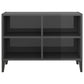 TV Cabinet with Metal Legs High Gloss Grey 69,5x30x50 cm