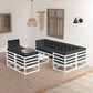 9 Piece Garden Lounge Set with Cushions Solid Wood Pine (805671+2x805731+805736+805746)